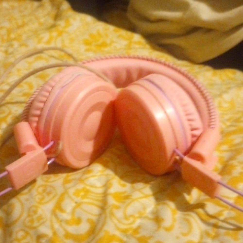 Pink headphones